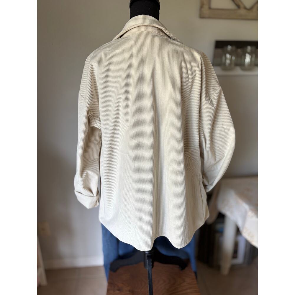 Shacket Creamy Soft Corduroy Front And Side Pocke… - image 3